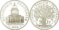 France 100 Francs Coin, Panthéon, Paris, Proof, Silver -