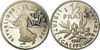 France 1/2 Franc Coin, Semeuse, Paris, Proof, Nickel -
