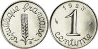 France Centime Coin, Épi, Paris, Stainless Steel, KM:928 -