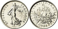 France 5 Francs Coin, Semeuse, Paris, Nickel Clad -