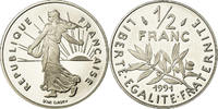France 1/2 Franc Coin, Semeuse, Paris, Proof, Nickel -