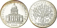 France 100 Francs Coin, Panthéon, Paris, Silver, KM:951.1 -