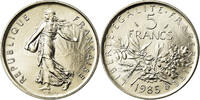 France 5 Francs Coin, Semeuse, Paris, Nickel Clad -