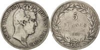 France 5 Francs Coin, Louis-Philippe, Paris, Silver -