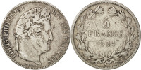 France 5 Francs Coin, Louis-Philippe, Strasbourg, Silver -