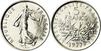 France 5 Francs Coin, Semeuse, Paris, Nickel Clad -