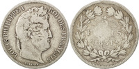 France 5 Francs Coin, Louis-Philippe, Lyon, Silver, KM:745.4 -