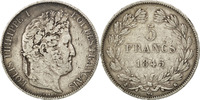 France 5 Francs Coin, Louis-Philippe, Bordeaux, Silver -