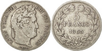France 5 Francs Coin, Louis-Philippe, Rouen, Silver -