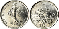 France 5 Francs Coin, Semeuse, Paris, Nickel Clad -