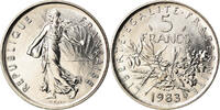 France 5 Francs Coin, Semeuse, Paris, Nickel Clad -
