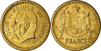Monaco 2 Francs Coin, Undated (1943), Aluminum-Bronze, Gadoury:MC -