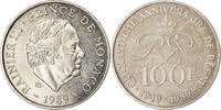 Monaco 100 Francs Coin, Rainier III, Silver, KM:164 -