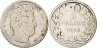 France 5 Francs Coin, Louis-Philippe, Strasbourg, Silver -