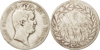 France 5 Francs Coin, Louis-Philippe, Marseille, Silver -