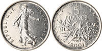 France 5 Francs Coin, Semeuse, Paris, Nickel Clad, KM 926a.1 -