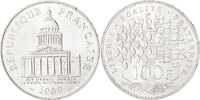 France 100 Francs Coin, Panthéon, Paris, Silver, KM:951.1 -