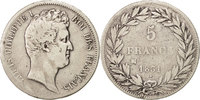 France 5 Francs Coin, Louis-Philippe, Marseille, Silver -