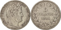 France 5 Francs Coin, Louis-Philippe, Strasbourg, Silver -
