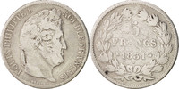 France 5 Francs Coin, Louis-Philippe, Bordeaux, Silver -