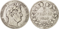 France 5 Francs Coin, Louis-Philippe, Bordeaux, Silver -