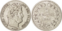 France 5 Francs Coin, Louis-Philippe, Bordeaux, Silver -