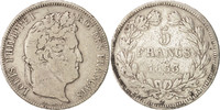 France 5 Francs Coin, Louis-Philippe, Lyon, Silver, KM:749.4 -
