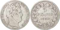 France 5 Francs Coin, Louis-Philippe, Strasbourg, Silver -