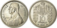 Monaco 10 Francs Coin, Louis II, Copper-nickel, KM:123 -