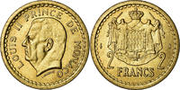 Monaco 2 Francs Coin, Undated (1943), Poissy, Cupro-Aluminium -