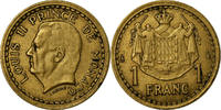 Monaco Franc Coin, Louis II, Aluminum-Bronze, KM:120A -