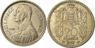 Monaco 20 Francs, Vingt Coin, Louis II, Copper-nickel -