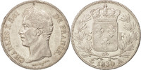 France 5 Francs Coin, Charles X, Paris, Silver, KM:728.1 -