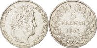 France 5 Francs Coin, Louis-Philippe, Paris, Silver -