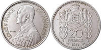Monaco 20 Francs, Vingt Coin, Louis II, Copper-nickel -