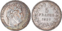 France 5 Francs Coin, Louis-Philippe, Rouen, Silver -