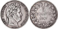 France 5 Francs Coin, Louis-Philippe, Paris, Silver -
