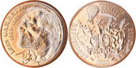 France 10 Francs Coin, Gambetta, Paris, FDC, Nickel-Bronze -