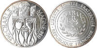 France 100 Francs Coin, Charlemagne, Silver, KM:982 -
