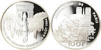 France 100 Francs Coin, Libération de Paris, BE, Silver -