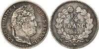 France 1/4 Franc Coin, Louis-Philippe, Rouen, Silver -