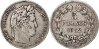 France 5 Francs Coin, Louis-Philippe, Lille, Silver -