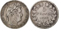 France 5 Francs Coin, Louis-Philippe, Paris, Silver -
