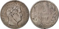 France 5 Francs Coin, Louis-Philippe, Toulouse, Silver -