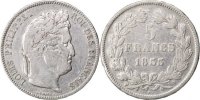 France 5 Francs Coin, Louis-Philippe, Perpignan, Silver -