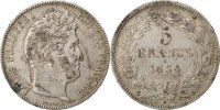 France 5 Francs Coin, Louis-Philippe, Rouen, Silver -