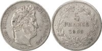 France 5 Francs Coin, Louis-Philippe, Paris, Silver -