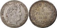 France 5 Francs Coin, Louis-Philippe, Lyon, Silver, KM:749.4 -