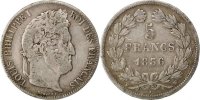 France 5 Francs Coin, Louis-Philippe, Lille, Silver -