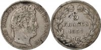 France 5 Francs Coin, Louis-Philippe, Rouen, Silver -